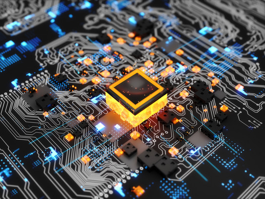 Futuristisches Hightech-Computer-Netzwerkkonzept mit KI