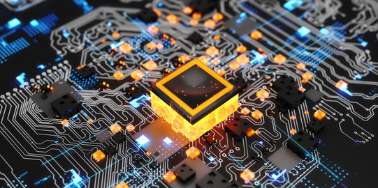 Futuristisches Hightech-Computer-Netzwerkkonzept mit KI