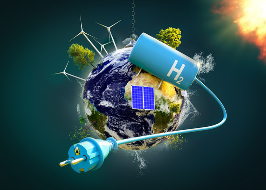 Weltkugel vernetzt, erneuerbare Energien