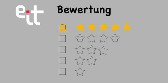 Grafik Bewertungskästchen mit Sternen