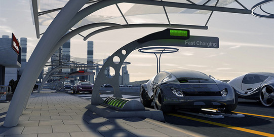 Ladestation mit E-Sportwagen