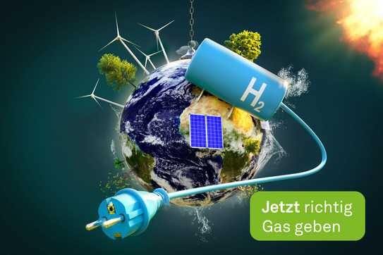 Weltkugel vernetzt, erneuerbare Energien