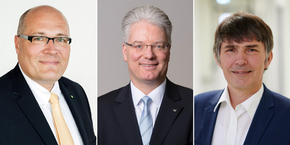 Portaits Prof. Christian Rehtanz, Prof. Christian Wietfeld, Prof. Christoph Weber