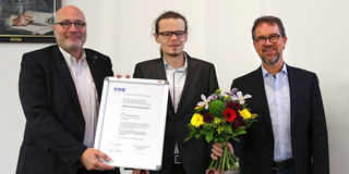 Gruppenfoto mit Preisträger (Christian Rehtanz, Benjamin Sliwa, Ralf Berker)